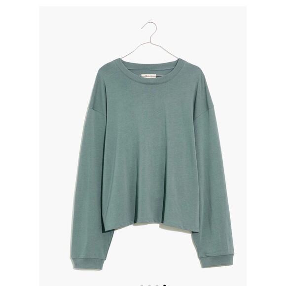 Madewell Tops - Madewell Crewneck Long-sleeve Cotton Tee in Sage Green